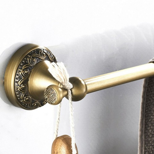 Retro Antique Brass Wall Mount Bathroom Fitting Single Towel Holder Racks ZD1716 - Picture 5 of 8