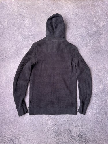 VTG Diesel Ribbed Knit Dark Grey Zip Hoodie - Picture 9 of 9