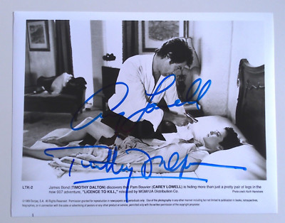 Timothy Dalton & Carey Lowell orig. Autogramm '' JAMES BOND 007  '' Motiv  LTK