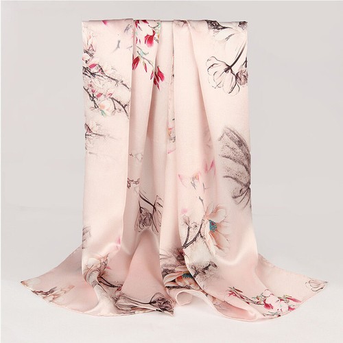 Satin Silk Scarf,100% Silk,10+ Optional Patterns,68 x 20 in(172 x 51 cm),真丝围巾 - 第 17/41 張圖片
