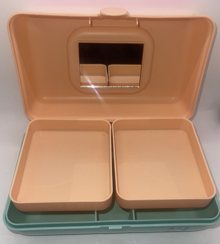 Caboodles On-The-Go Girl Make Up Case Organizer Peach Aqua Pretty In Petite - Picture 3 of 8