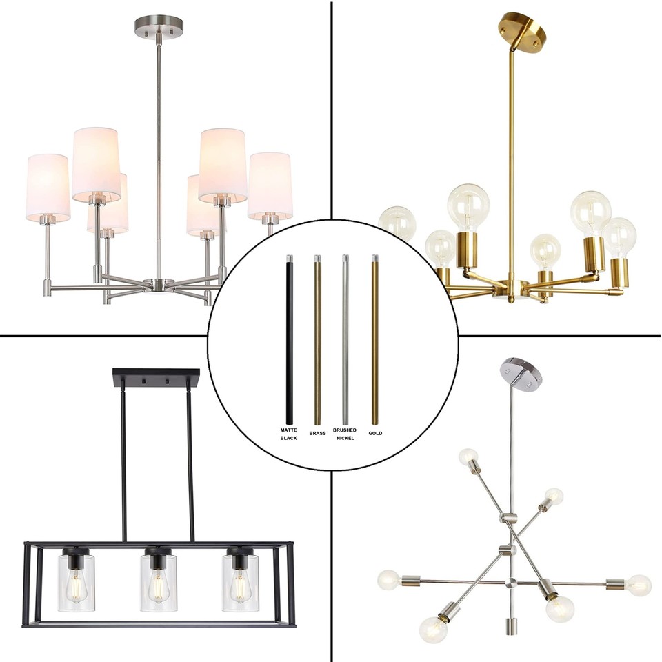 Matte Black M10 Threaded Extension Rod for Pendant Light, Island