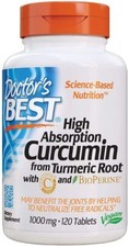 Doctor's Best High Absorption c3 Curcumin Turmeric Root 1000mg 120 Tablets
