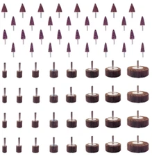 64 Pack 1/4" Abrasive Flap Wheel Sander Set, 40 60 80 120 Grit Aluminum Oxide