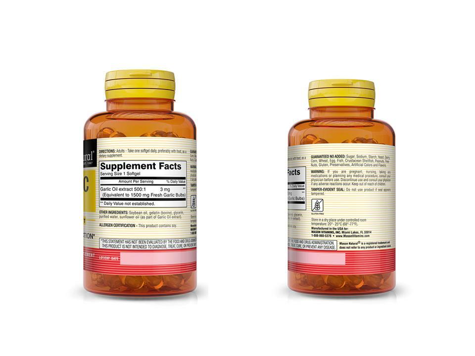 100 SOFTGELS GARLIC OIL 1500 mg SUPER CONCENTRATE HERBAL SUPPLEMENT