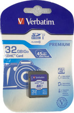 Verbatim 32GB Premium SDHC Card Class 10 45MB/s 300x Read