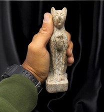 Rare Ancient Egyptian Antiquities Bastet Cat Unique Statue Pharaonic Egyptian BC