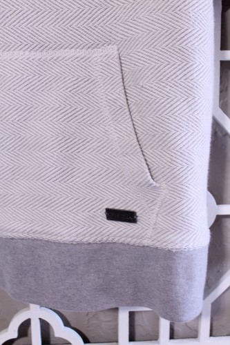 Ascend Hoodie Mens L Beige Gray Henley Herringbone Casual Outdoors Pocket Fleece - Picture 5 of 13