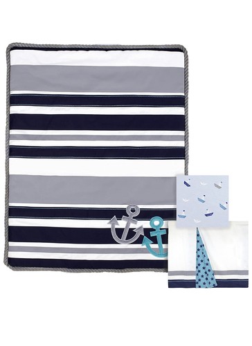 Just Born High Seas Nautical 3-Pc Crib Bedding Set - Picture 2 of 3