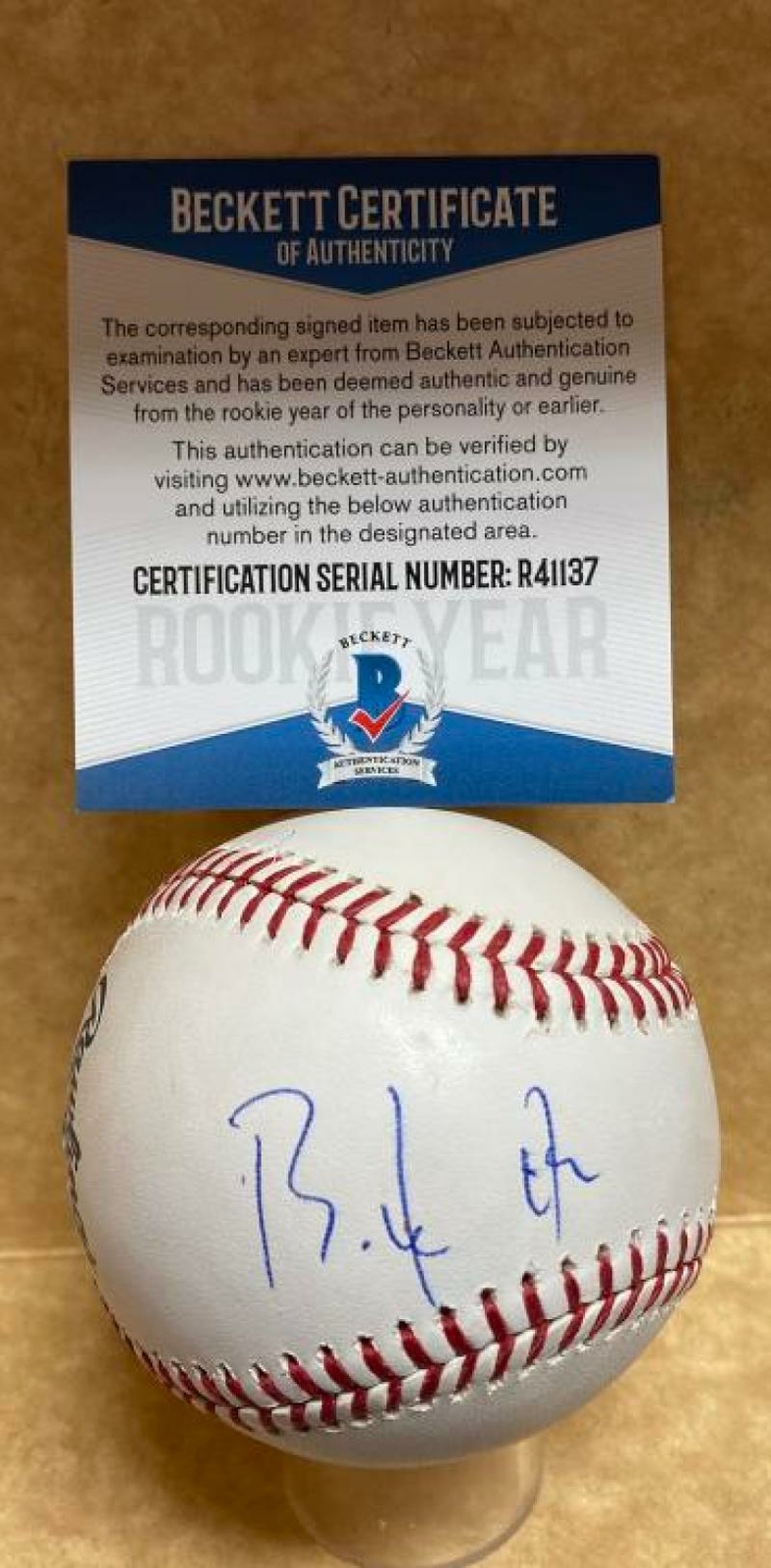 Professional Player Autographed Signed ROBERT PUASON OAKLAND A'S ROOKIE YEAR AUTO M.L. BASEBALL BECKETT R41137 