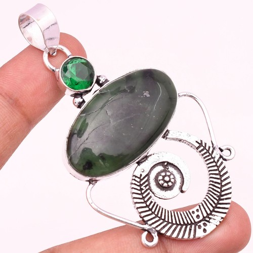 Pendentif En Argent 925 Et Labradorite Naturelle - Bijou Fait Main - Pierres Gemmes