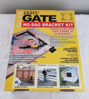 Homax #80099 Easy Gate Steel No-Sag Bracket Kit (Gate Hardware Kit) NEW ...