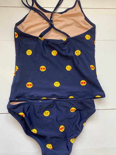 Crewcuts J Crew Girl’s Navy Blue Emoji Tankini Bikini Swimsuit Sz 12Yrs EUC - Picture 6 of 6