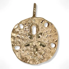 14k Yellow Gold Sand dollar Pendant