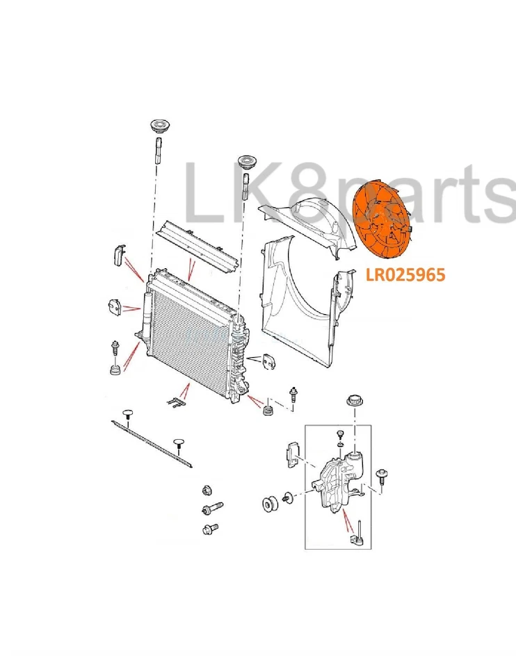 Range Rover Sport LR3 LR4 diésel 2,7 L V6 refrigeración viscosa ventilador hoja LR025965 nuevo Foto 2 de 3