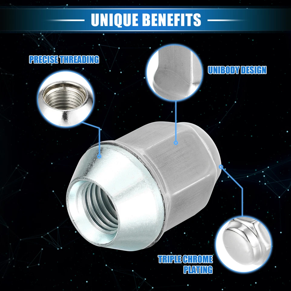 20x M12-1.50 Front & Rear Dometop Wheel Lug Nut for Jeep Chrysler Dodge Caravan Foto 3 de 4