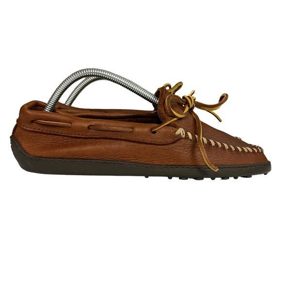 Minnetonka Moccasin Brown Leather Loafers Size See Pics For  display picture 1