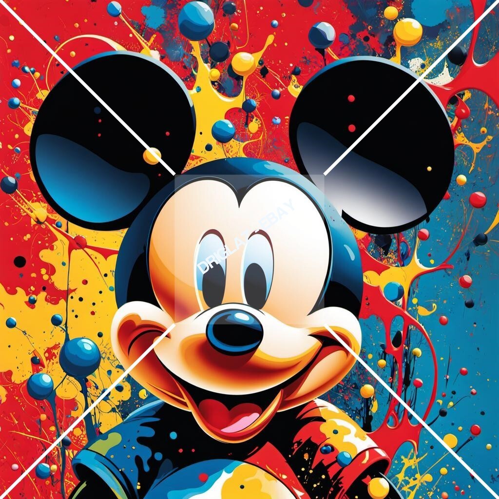 Mickey Mouse Splatter Original Portrait - Digital Image Mickey Mouse Splatter Original Portrait - Digital Image