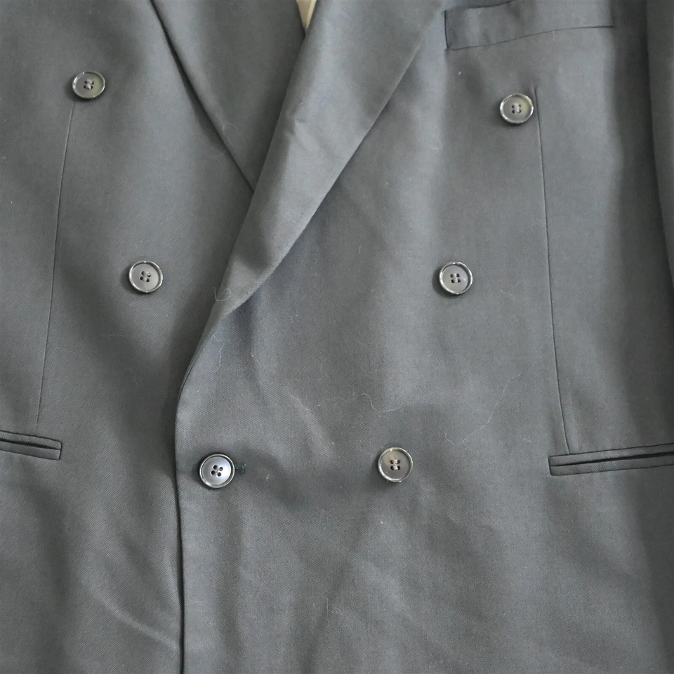 Chaqueta Blazer Abrigo Deportivo De Colección Para Hombres 48R Verde Oscuro 100% Lana Doble Pecho Foto 3 de 4