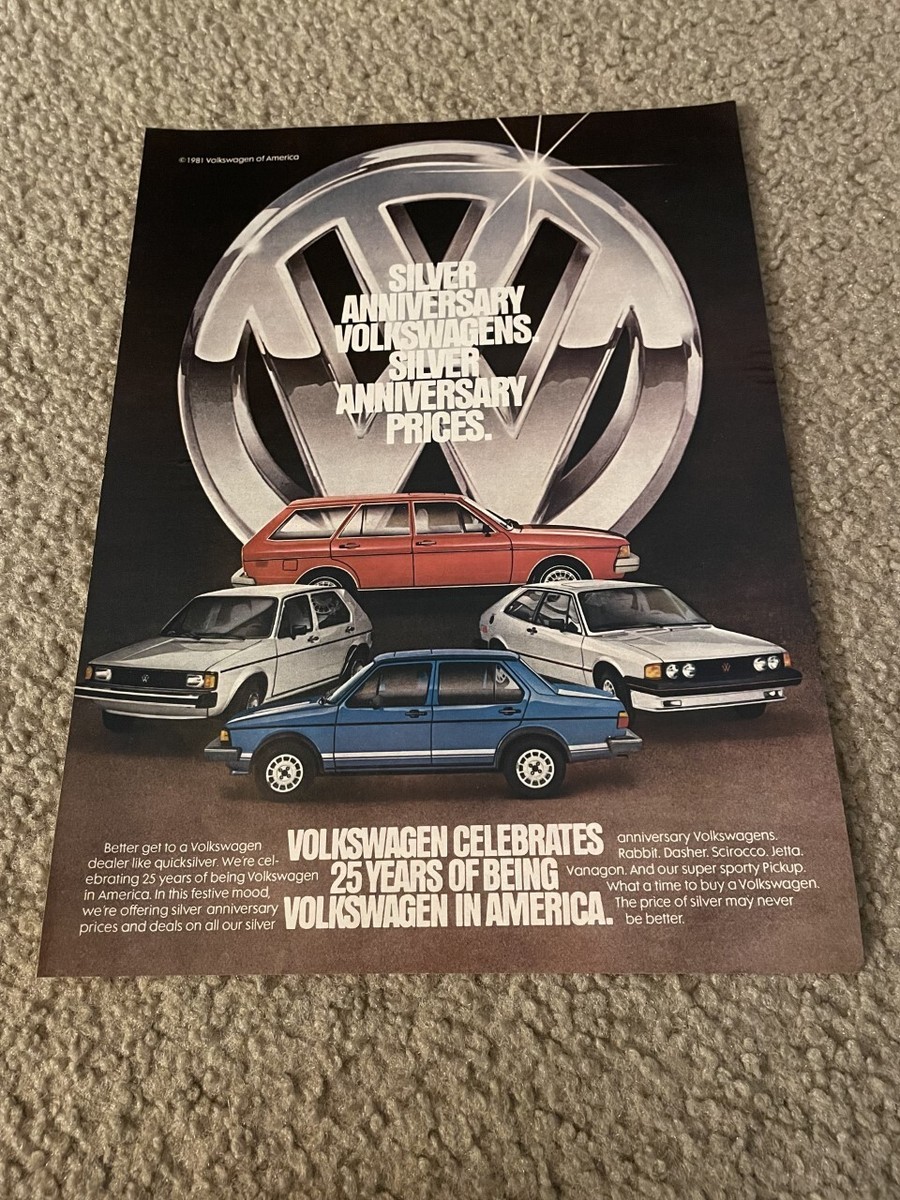 1981 VOLKSWAGEN RABBIT SCIROCCO JETTA DASHER WAGON Print Ad 25TH