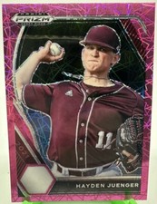2021 Panini Prizm Draft Picks - Pink Velocity Prizm #PDP182 Hayden Juenger (RC)