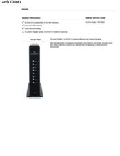 ARRIs TG1682G Modem Wireless Dual Band Router Includes Cord 