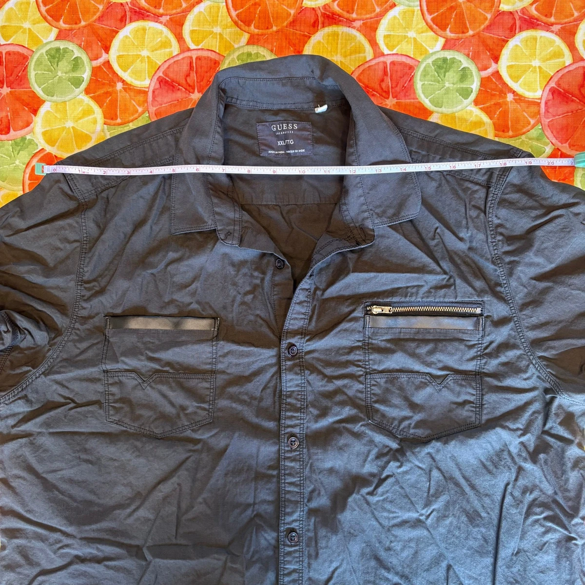 Guess manga corta abotonada, XXL para hombre