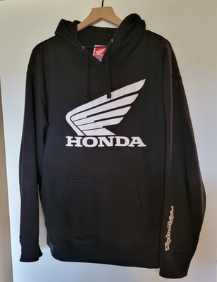 #ad #ad Mens Large Black White HONDA Racing Wings Troy Lee Design Pullover Moto Hoodie $16.95