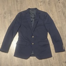 J Crew Mens 34S Thompson Navy Blue Stretch Suit Jacket Blazer Style H5136