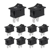 100x Lot Rocker Switch 2-Pin Black SPST Car/Boat/Lamp/Light DC 12V AC 125V/250V