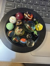 Lot Of 15 Old Vintage Marbles Various Colors And Sizes/see Photos For Details