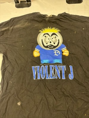Vintage 1999 Insane Clown Posse Violent J South Park Style T-Shirt - Stedman Tag