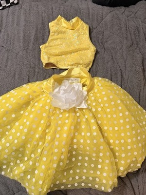 Weissman Can t Catch Me Yellow Polka dot Tulle Dance Jazz Ballet costume Size MC