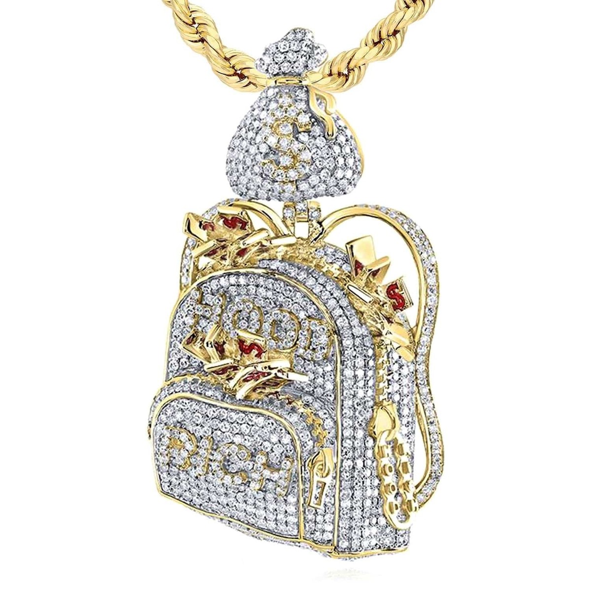 2.90CTW Natural Diamond 10K Yellow Gold Hood Rich Sack  display picture 3