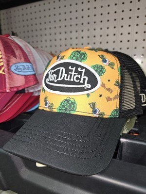 Von Dutch Originals Trucker Hat All Black Mesh Snapback Cap USA Made Logo NWT