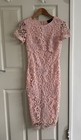 Lace overlay peach occasion dress from Paris Size 8 In excellent condition