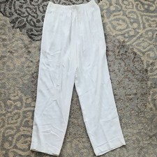 Vintage Elastic Waistline Casual Pants White 16
