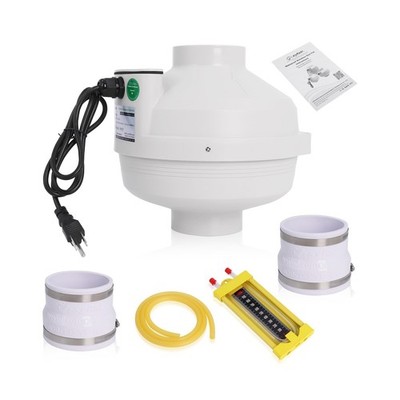 Swess 4 Inch Radon Fan Installation Kit, 260 CFM Radon Mitigation System Kit ...