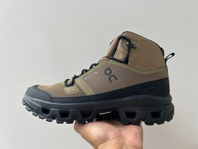 On Mens Cloudrock Mid Waterproof Hiking Boots - Hunter | Black - Free Ship US