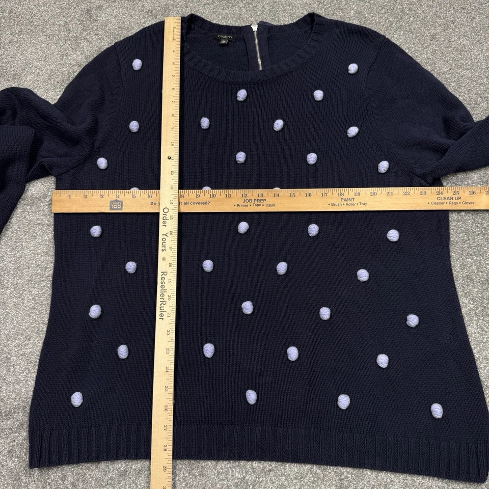 Suéter Talbots Mujer 3X Azul Marino Lunares 3D Pullover Trabajo Suave Trabajo Foto 2 de 4