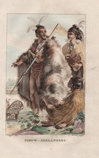 New Zealand Neuseeland Trachten costumes Kupferstich Kuyper Portman 1802