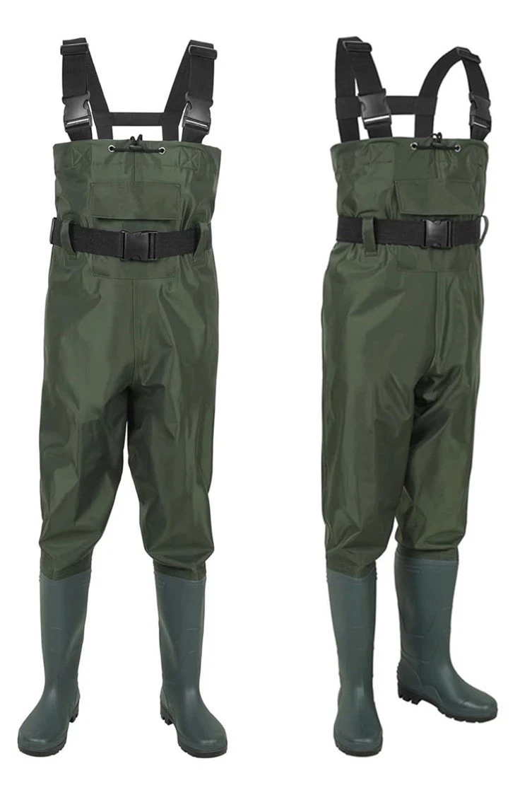 Fishing Waders with Boots, 3-Ply Nylon/PVC Bootfoot Chest Waders for Men Women