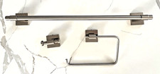 Modern Franklin Brass 18" Towel Bar, Towel Ring  Hook Satin Nickel Set of 3