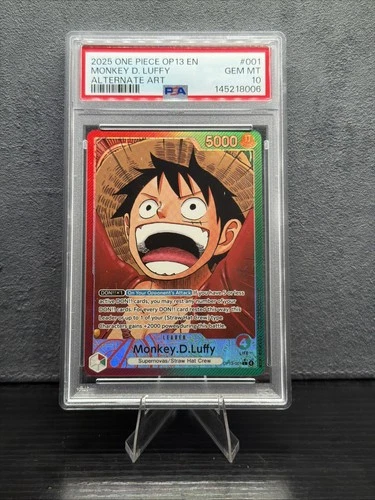 One Piece Monkey D. Luffy Alt Art OP13-001 Leader PSA 10 Gem Mint English