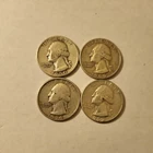 Lot of 4 Silver Quarters  1950D 1960D 1934P 1952P