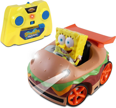 Spongebob Krabby Patty RC Car with Lights & Turbo Boost, Ages 6+ | Officially Li