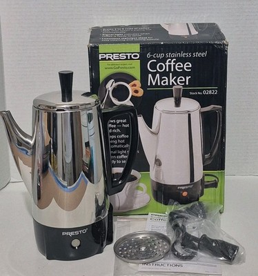 Presto 02822 6-Cup Coffee Percolator - Stainless Steel Open Box, Very Nice