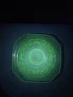 Vtg Uranium Federal Glass Bowl Green Madrid 7" Square