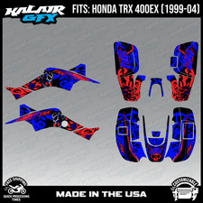 Graphics Kit for ATV Honda TRX 400EX (1999-2004) Revolt Series - BLUE-SHIFT