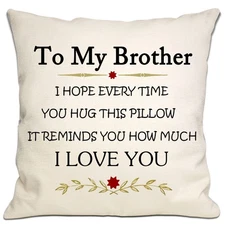 My Brother Reminder Throw Pillow Cover - Hug It to Feel My Love